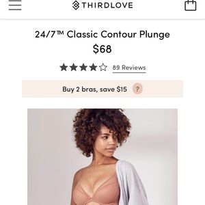 Thirdlove Bra 24/7 Classic Contour Plunge 38D